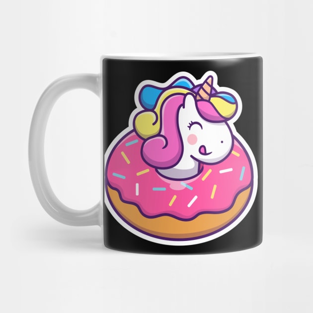 Cute unicorn doughnut cartoon by Catalyst Labs